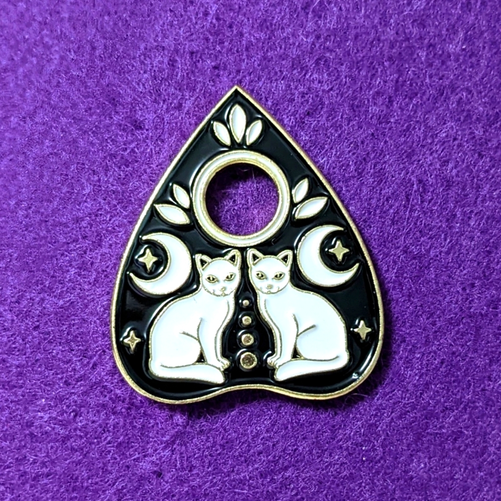 Ouija Planchette Pin with Cats
